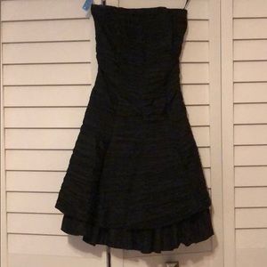 Strapless Black Taffeta Dress.